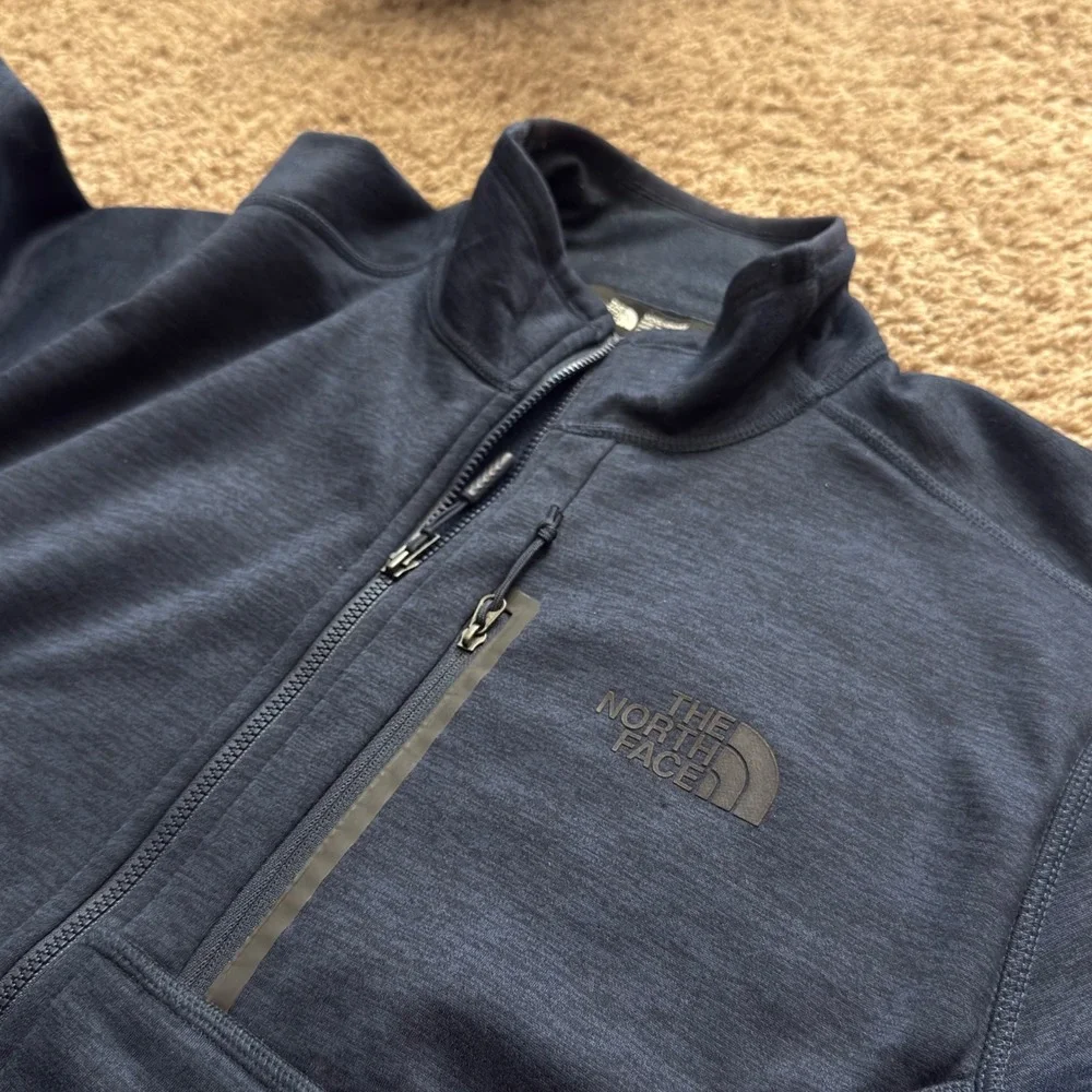 The North Face Mens  Full Zip Fleece Jacket Navy Blue Small FF22‎